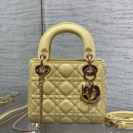 Dior-Yellow-Cannage Lambskin Women